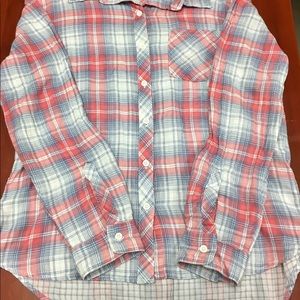 Coral and Blue Flannel