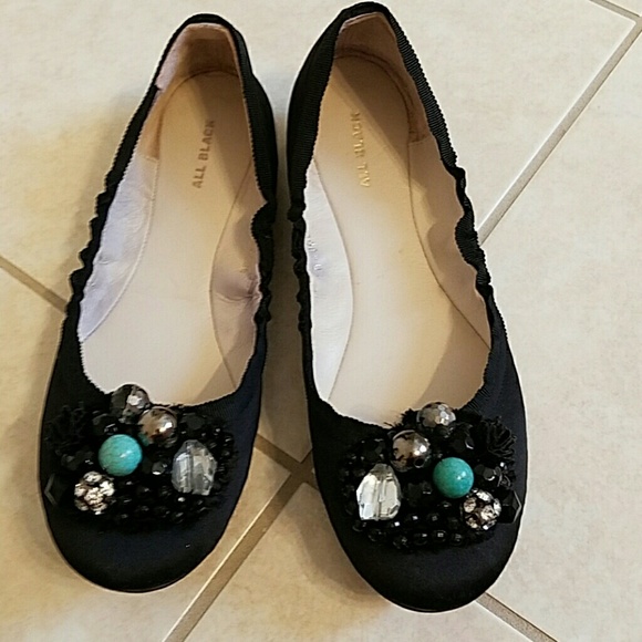 All Black Shoes - Flash sale Anthropologie All Black satin flats