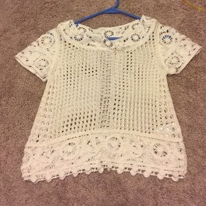 Crochet white top
