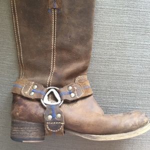 Womens 8 Leather Harness Boot