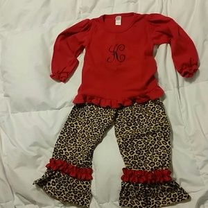"K" Monogram Toddler outfit! Super cute!