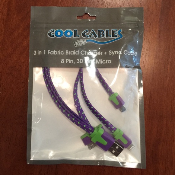 3 in 1 Fabric Braid Charger & Sync Cable - Picture 1 of 2