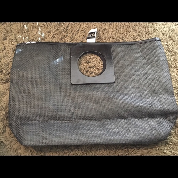 Black straw bag.