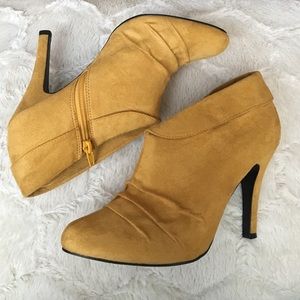 mustard colored booties