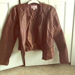Brown faux leather jacket