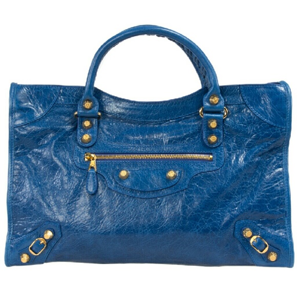 Balenciaga Giant 12 Gold City Leather Bag | Bleu