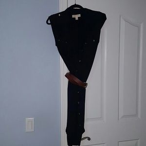 Navy button down dress