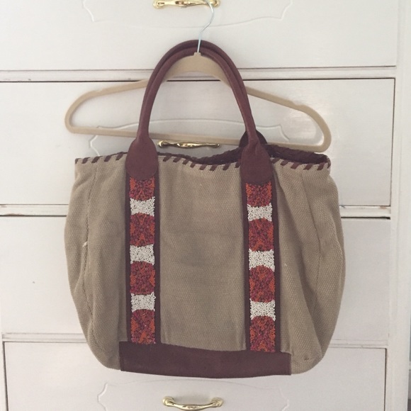 HOLDING HORSES Anthropologie leather/knit purse