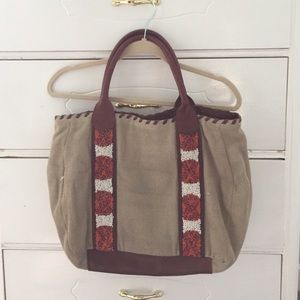 HOLDING HORSES Anthropologie leather/knit purse