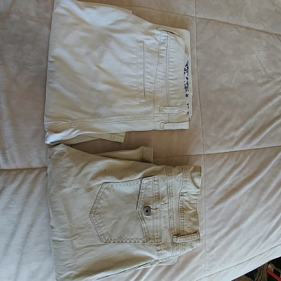 2 pair size 7 long khaki pants