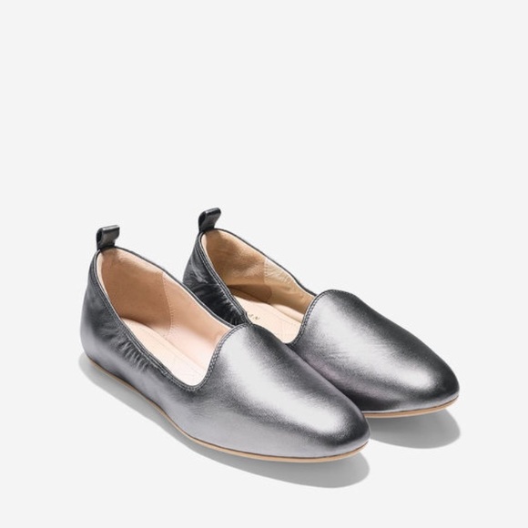 Cole Haan Dark Silver Metallic Flats!