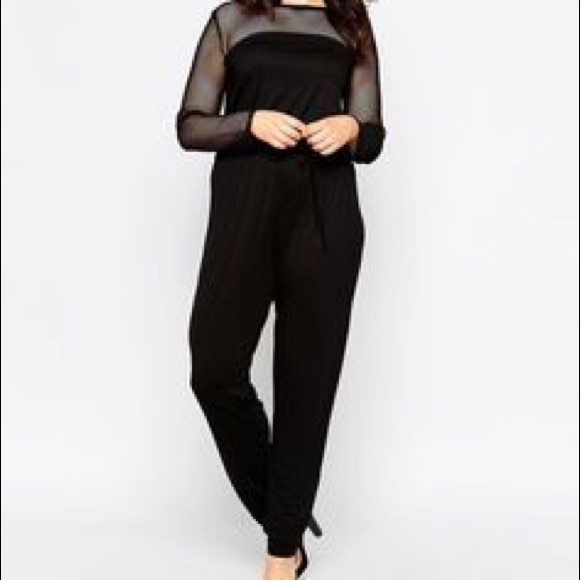Asos mesh sleeve jumpsuit. Size 14.