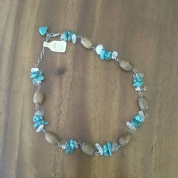 NWT 925 Turquoise and Clear QuartzNecklace & ER's