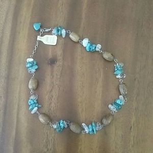 NWT 925 Turquoise and Clear QuartzNecklace & ER's