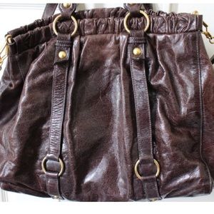 MIU MIU Brown Leather Satchel Handbag