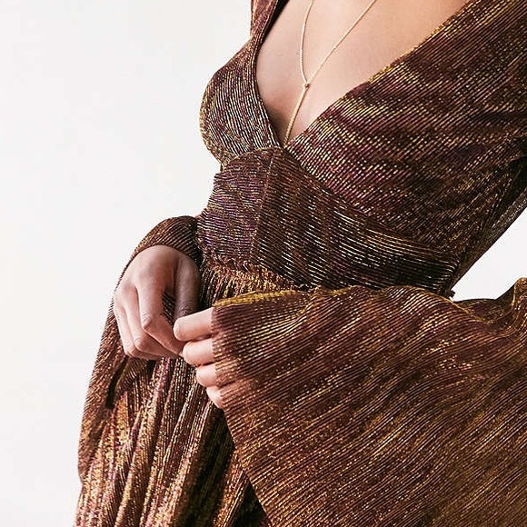 Glitter bell sleeve Boho dress NYE Xmas - Picture 4 of 4