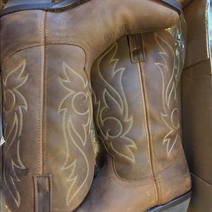 Leather cowboy boots.