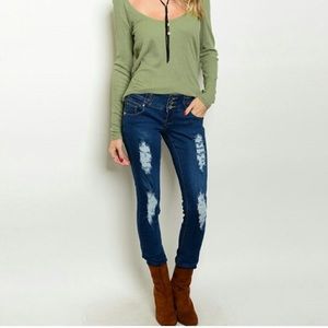 Distressed Skinny Jeans Size 11