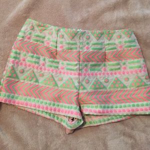Francessica collection shorts pink and green