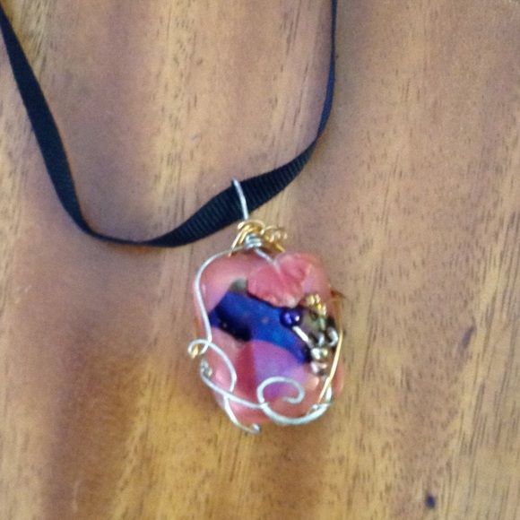 NWT 925 & GF Hand wire wrapped pendant necklace