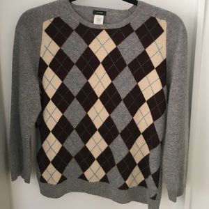 Gray Argyle Wool sweater