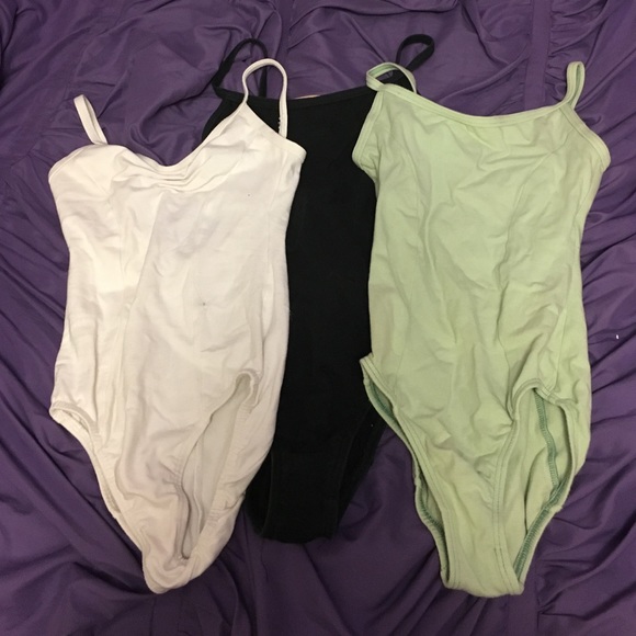 3 motionwear cotton camisole leotards