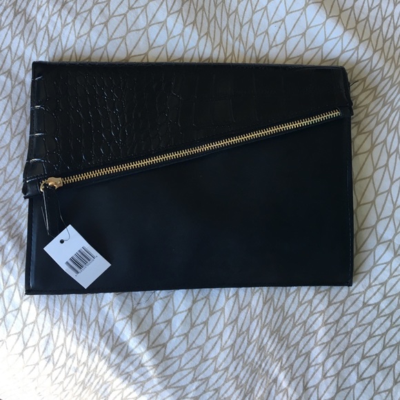 Faux leather clutch/chain bag