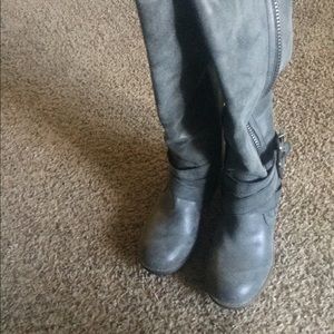 Gray boots
