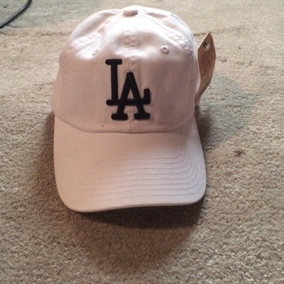 LA DODGERS WHITW SNAPBACK CAP