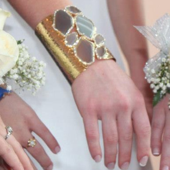 BCBG gold stone cuff bracelet