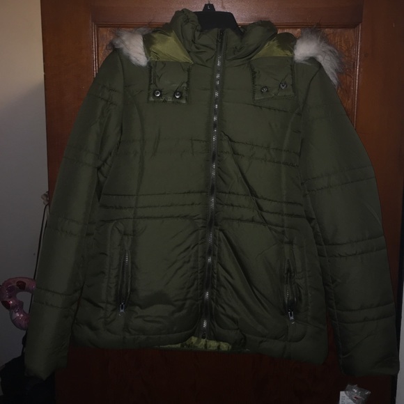 Olive Green Puffer Jacket