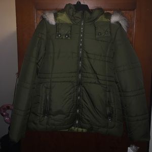 Olive Green Puffer Jacket
