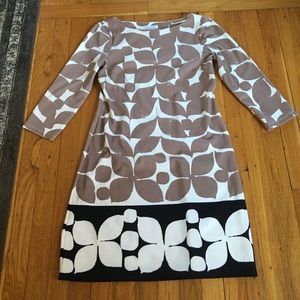 Great condition, beige, white and black dress