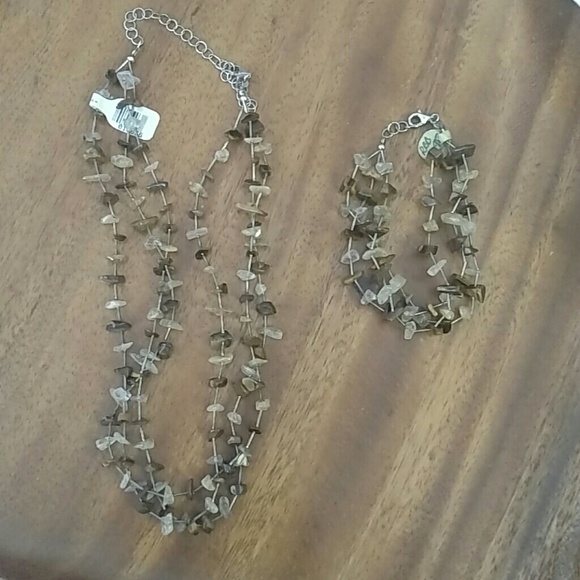 NWT 925 Tiger eye 3 strand necklace and bracelet