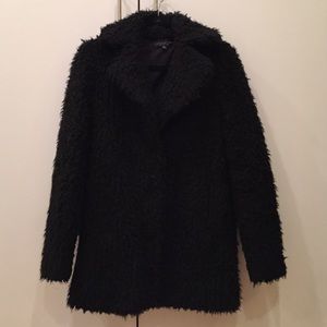 Topshop black faux shearling coat