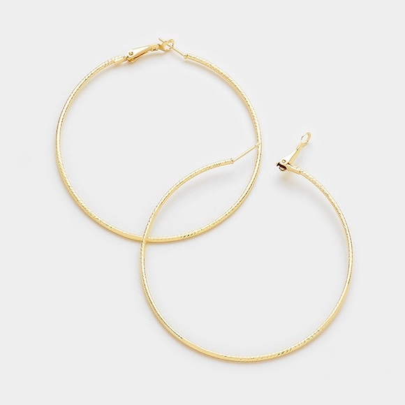 Hypoallergenic 14K Gold Plated Large Hoop Earrings
