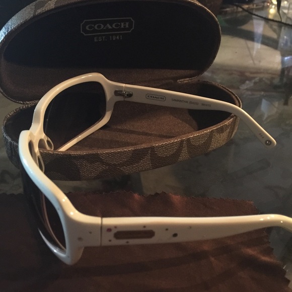 white sunglasses with rhinestones