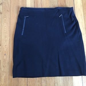 Black,  mini skirt with angular zippers