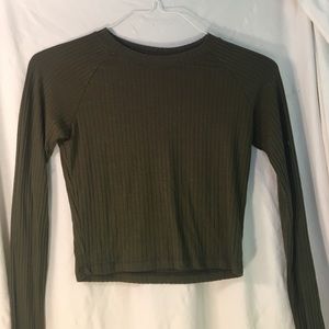 Ribbed green long sleeve