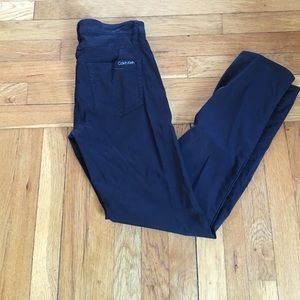 Black, nylon blend Jean style pants