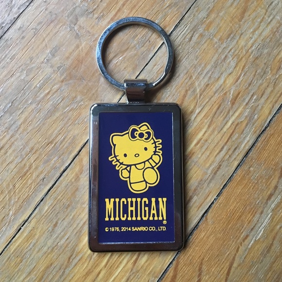 University of Michigan + Hello Kitty keychain