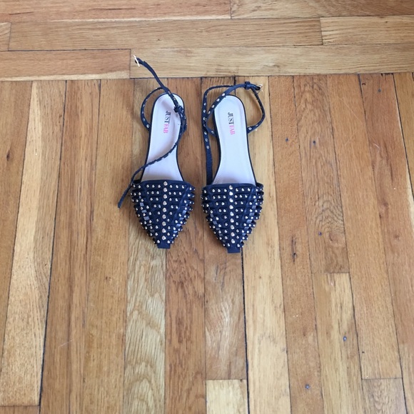 Gold studded flats