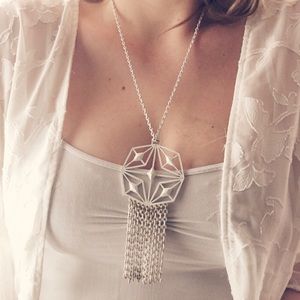 Vintage Geometric Tassel Fringe Necklace