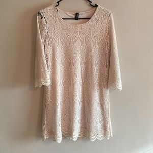 Creme Lace Shift Dress