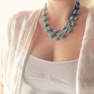 Triple strand turquoise necklace