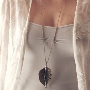 Long Leaf Pendant Necklace