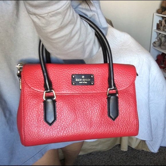Red Kate Spade bag with Bow! Shoulder Bags