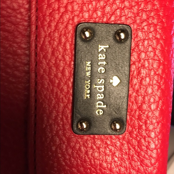 kate spade new york Morgan Bow Embellished Saffiano Leather  Red Kate Spade bag with Bow!