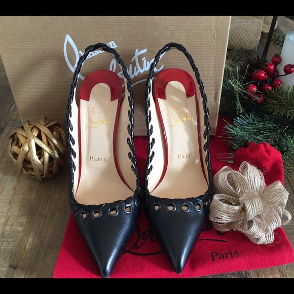 Christian Louboutin Ostri Grommet Slingback