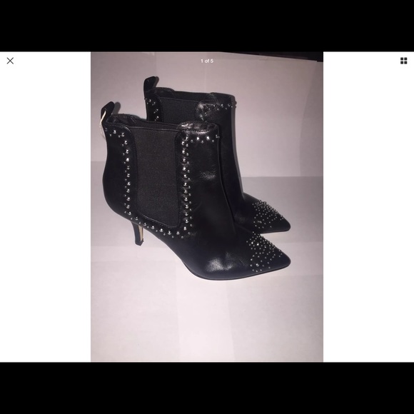 Rare Michael Kors Black Leather Studded bootie